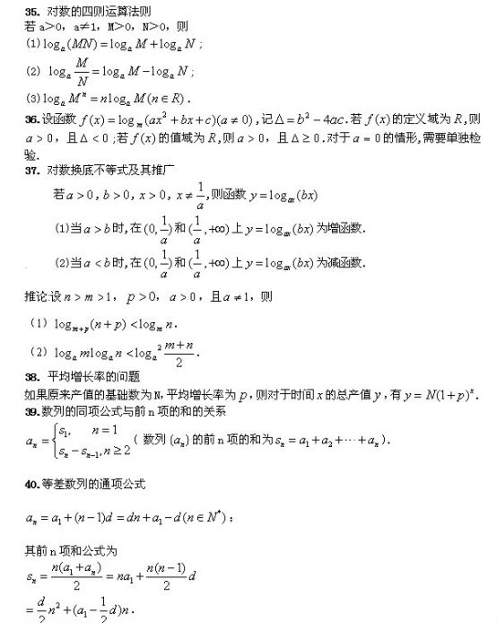 2020年湖南成考数学高起点专-常用公式（一）(图4)