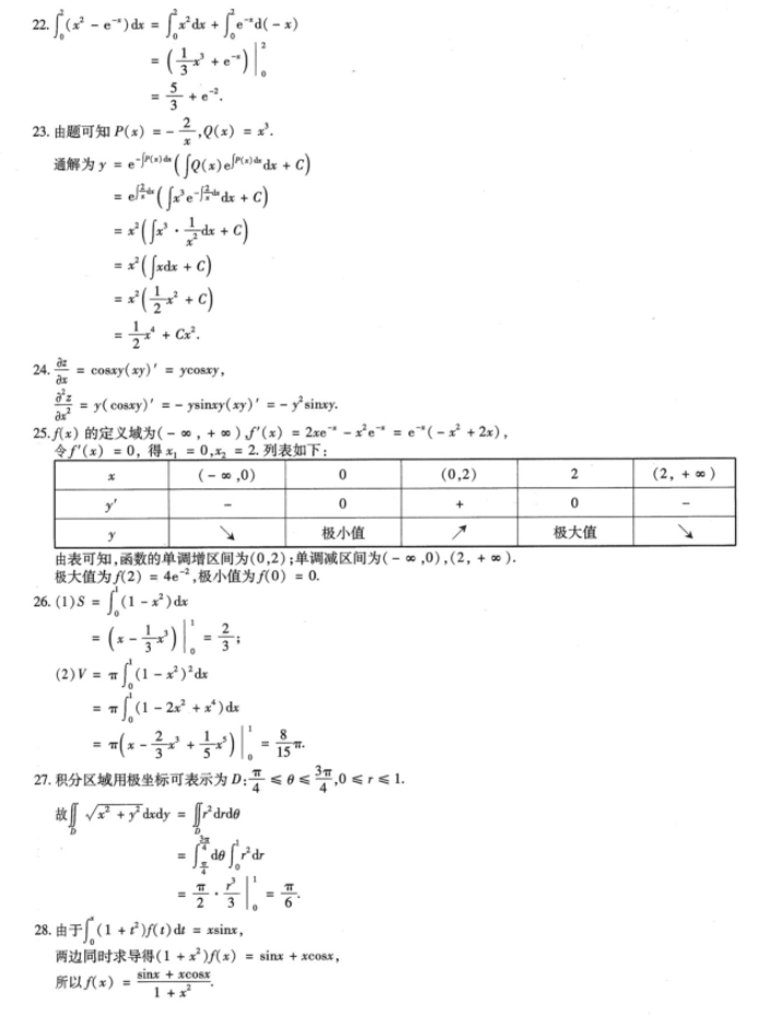 湖南成人高考专升本《高等数学（一）》2023年真题及答案解析(图10)